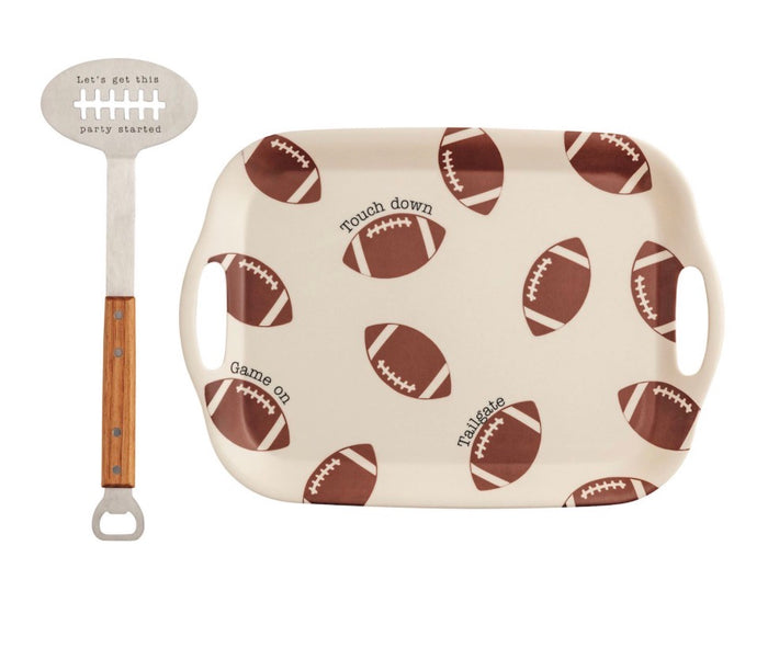 FOOTBALL TRAY & SPATULA SET