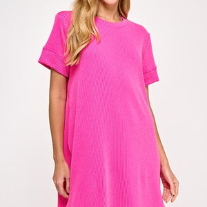 Hot pink shift dress