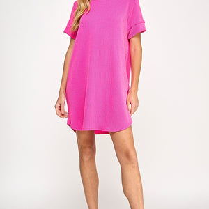 Hot pink shift dress