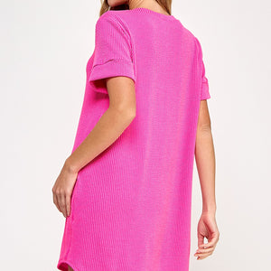 Hot pink shift dress