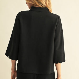 Black Scallop Edge Detail Solid Top