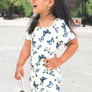 Girls Butterfly Print Dress