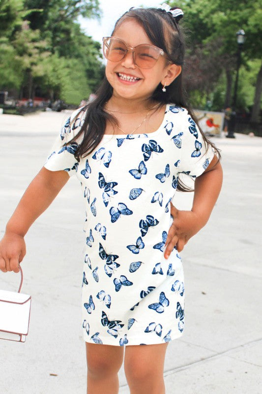 Girls Butterfly Print Dress