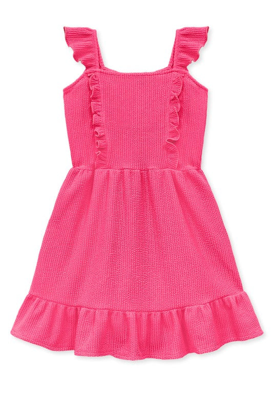 Hot pink Girl's Dress w/ Ruffle Strap