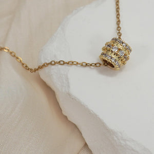18k Stainless Steel Tarnish Free Barrel Necklace