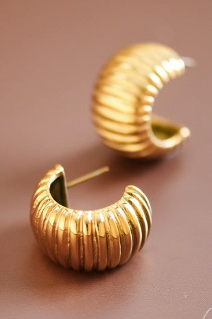 18k Waterproof Non-tarnish Stainless Steel Hoops
