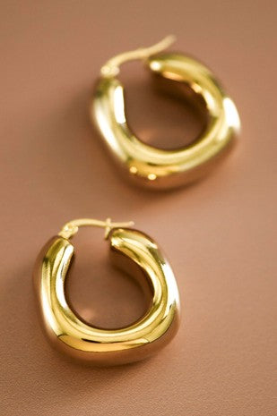 18k Waterproof Non-tarnish Stainless Steel Hoops