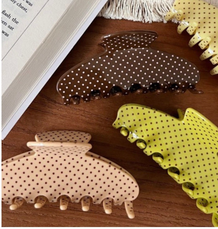 Polka Dot Hair Claw Clip