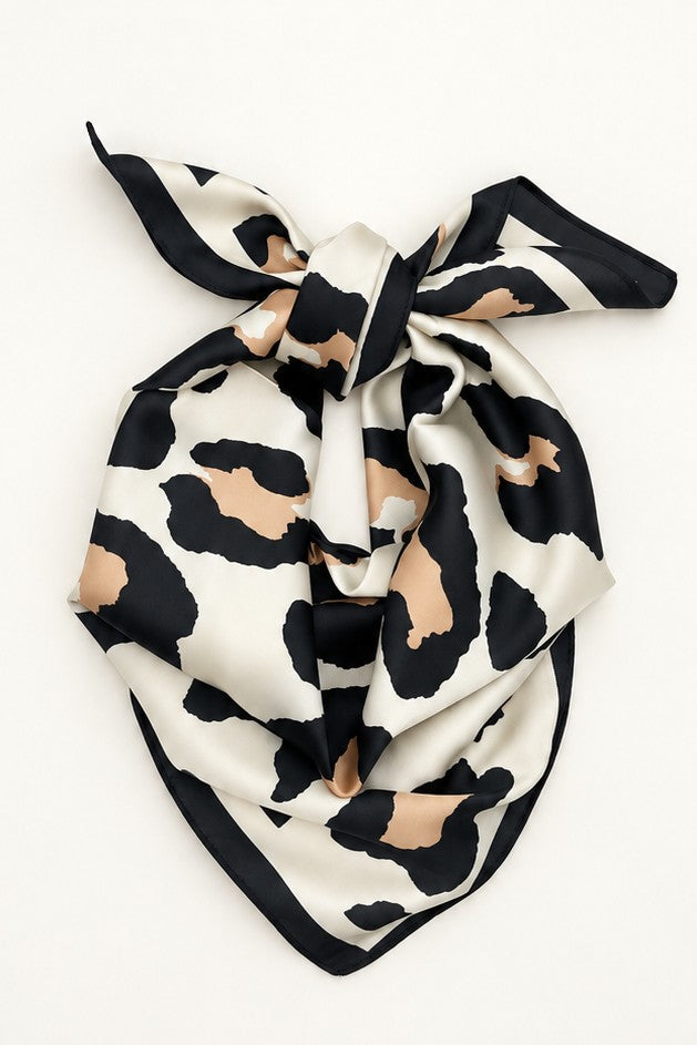 Large Leopard Animal Print Bandana Scarf