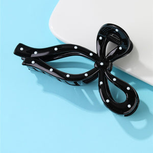 Polka Dot Bow Hair Claw Clips