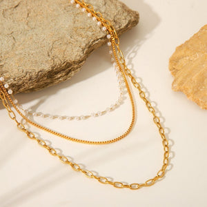 18k Stainless Steel Tarnish Free Layered Necklace
