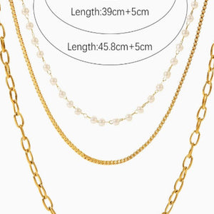 18k Stainless Steel Tarnish Free Layered Necklace