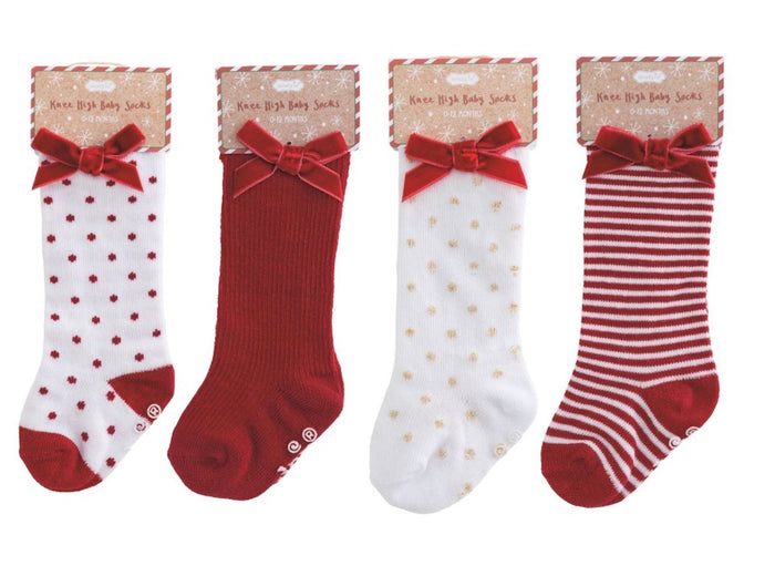 TALL CHRISTMAS BOW SOCKS