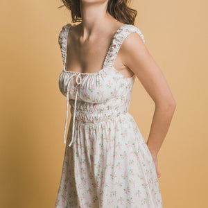 Floral Dress With Elasticated Details