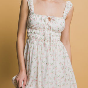 Floral Dress With Elasticated Details