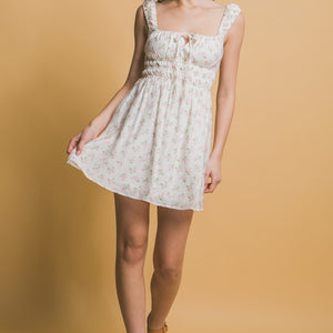 Floral Dress With Elasticated Details
