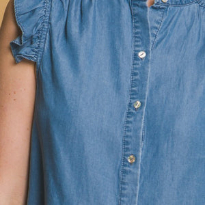 Button-down Flutter Sleeve Shirt