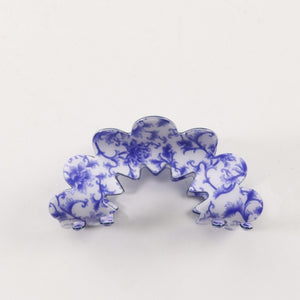 Vintage Porcelain Style Half Moon Hair Claw Clips