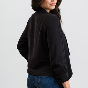 3/4 Rouched Sleeve Blazer