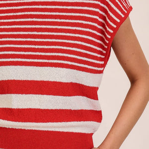Red Striped Serenity Sleeveless Top