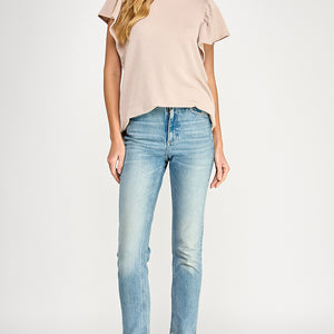 Ribbed ruffle top, 2 colors