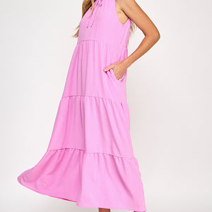 Solid Pink maxi dress
