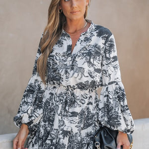 Florence Print Billowy Fit Mini Flowy dress