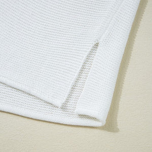 Solid Color Sweater Tee With Side Slits