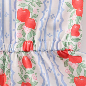 Apple Print Bow Romper