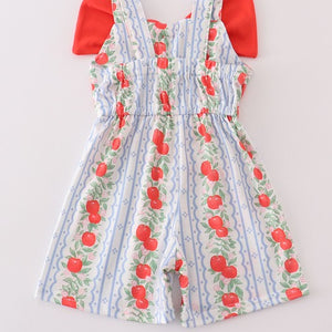 Apple Print Bow Romper