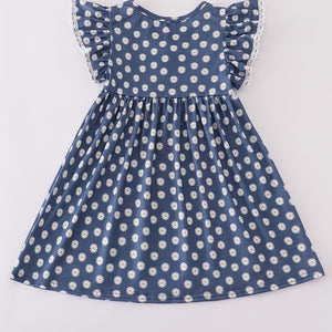 Navy Daisy Print Dress