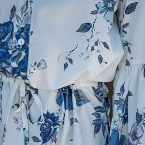 Floral Adjustable Balloon Sleeve Dress