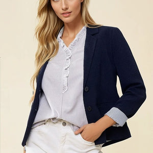 Navy Stripe Lined Blazer