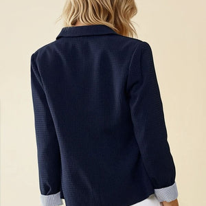 Navy Stripe Lined Blazer