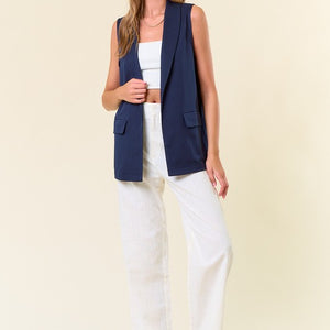 Shawl Neck Open Front Vest Blazer 10594J.....