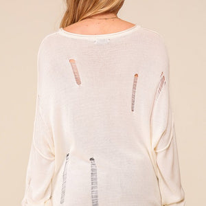 USA Distressed Oversized Sweater