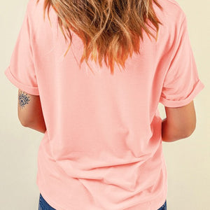 Pink Loves Jesus And America... Letter Graphic Tee