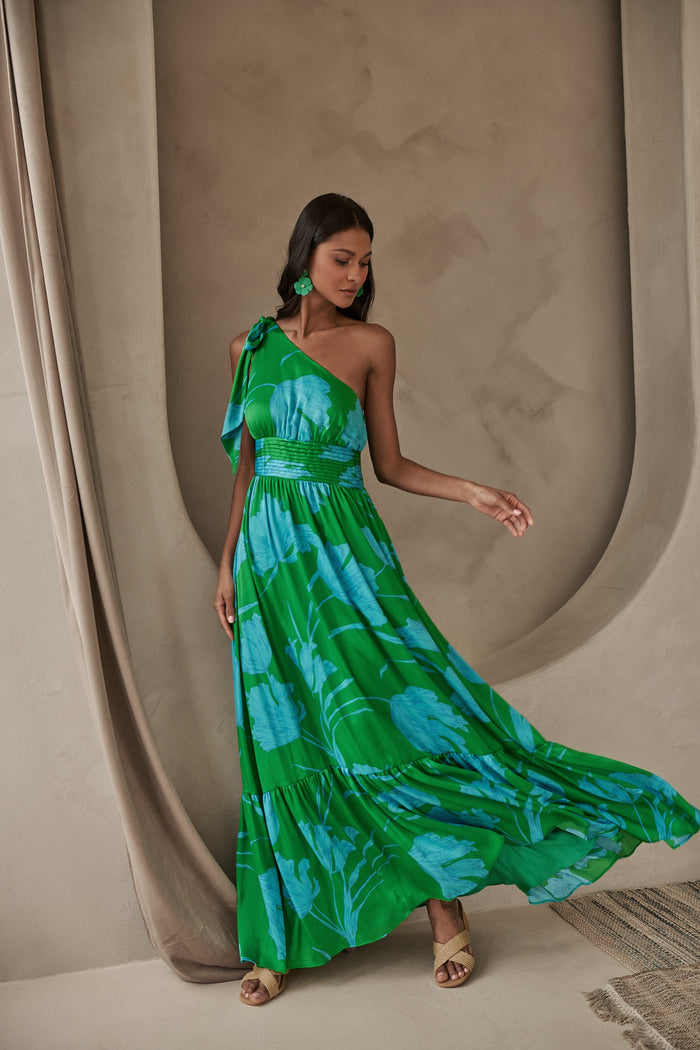 Seamoss Floral Bayou One Shoulder Maxi Dress