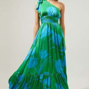 Seamoss Floral Bayou One Shoulder Maxi Dress