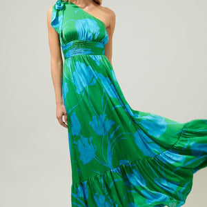 Seamoss Floral Bayou One Shoulder Maxi Dress