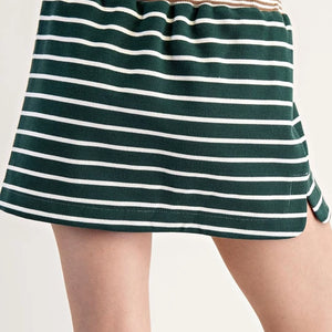 Green striped skort