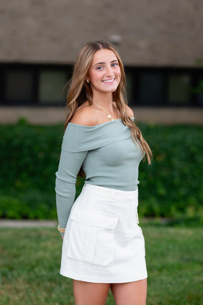 Sage Off the shoulder knit