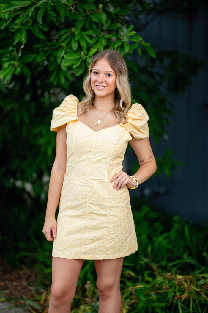 Butter puff sleeve dress