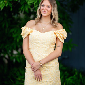 Butter puff sleeve dress