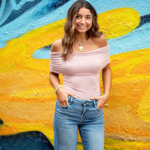 Off Shoulder Ruched Knit Top, 3 colors