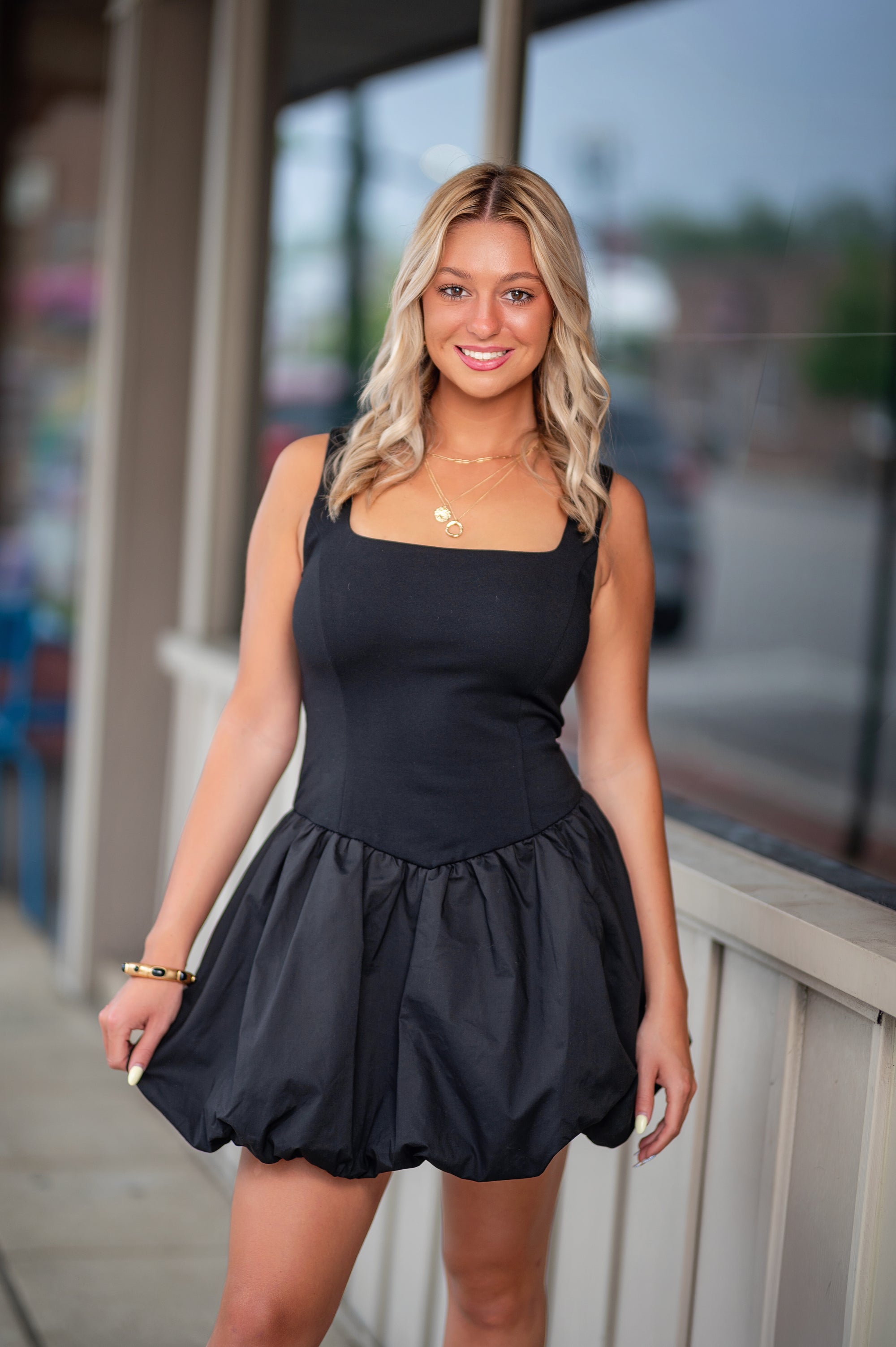 black bubble hem dress BLACK Bubble Hem Drop Waist Mini Dress – Sofi Stella Women's & Children's Boutique