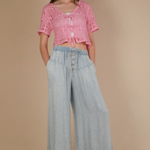 Wide leg Indigo pant