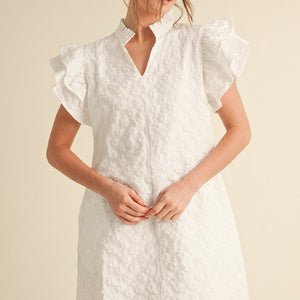 Floral Embroidered Ruffly Dress