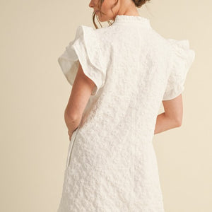 Floral Embroidered Ruffly Dress
