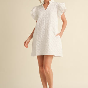 Floral Embroidered Ruffly Dress